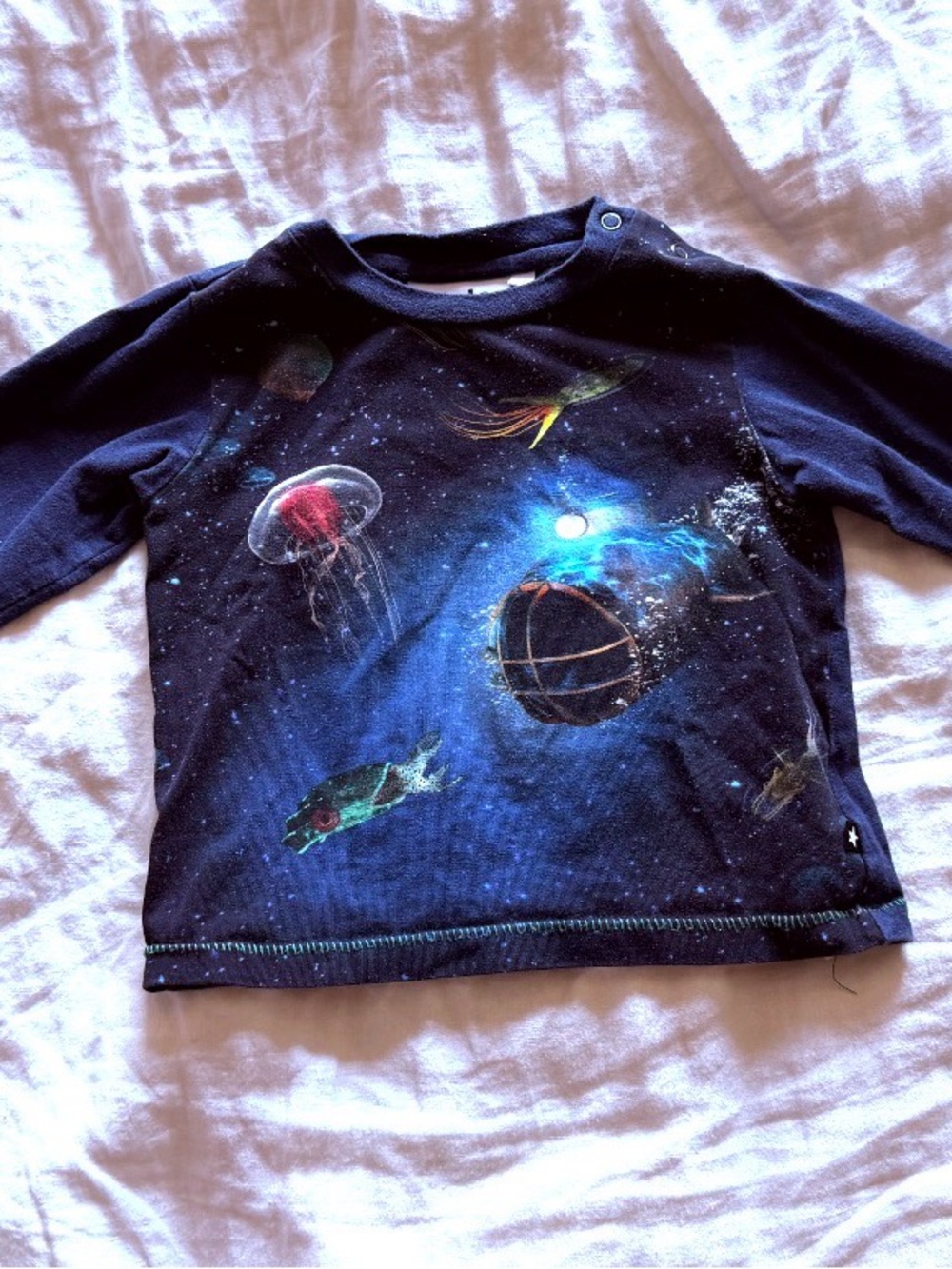 Molo Navy Galaxy & Sea Creature Long Sleeve Tee / size 2T